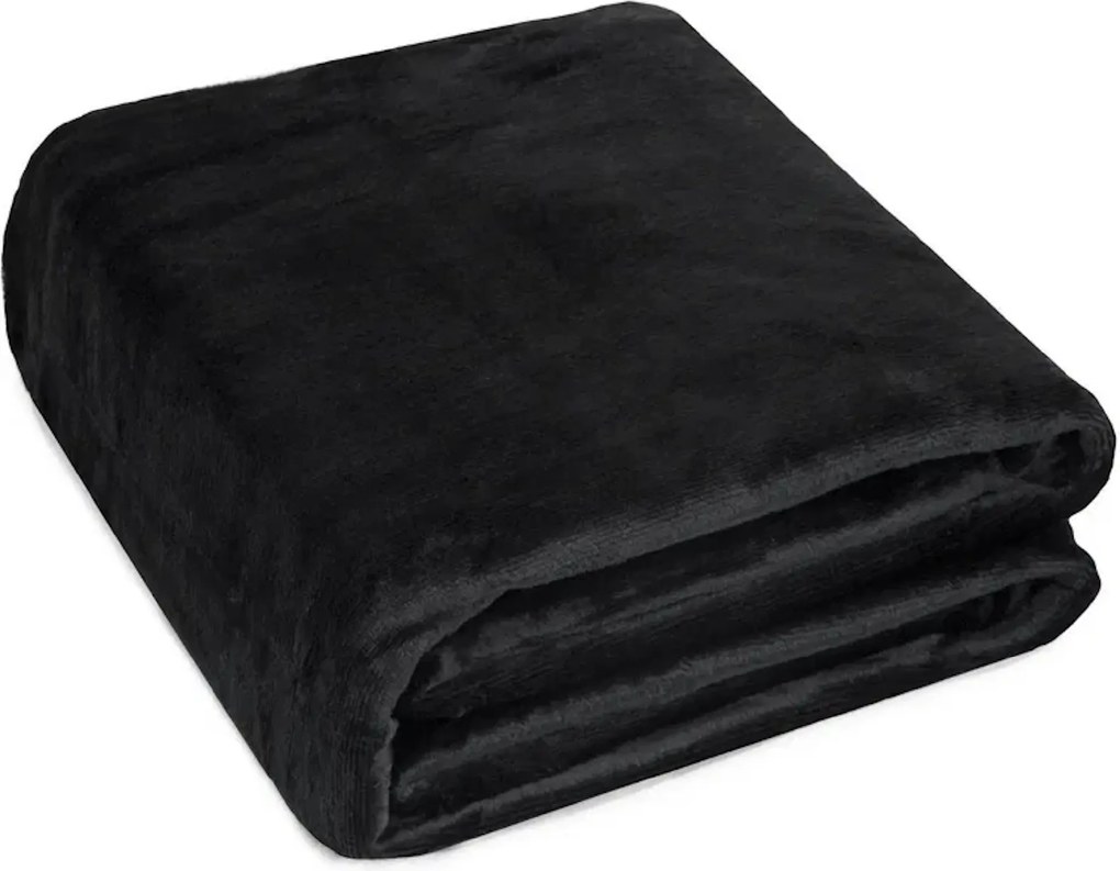Patura din microplus SOFT, neagra Dimensiune: 200 x 220 cm