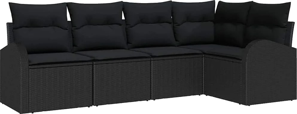 vidaXL Set de canapea cu pernă Negru Poliester