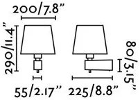Aplica de perete moderna neagra, ROOM 29975