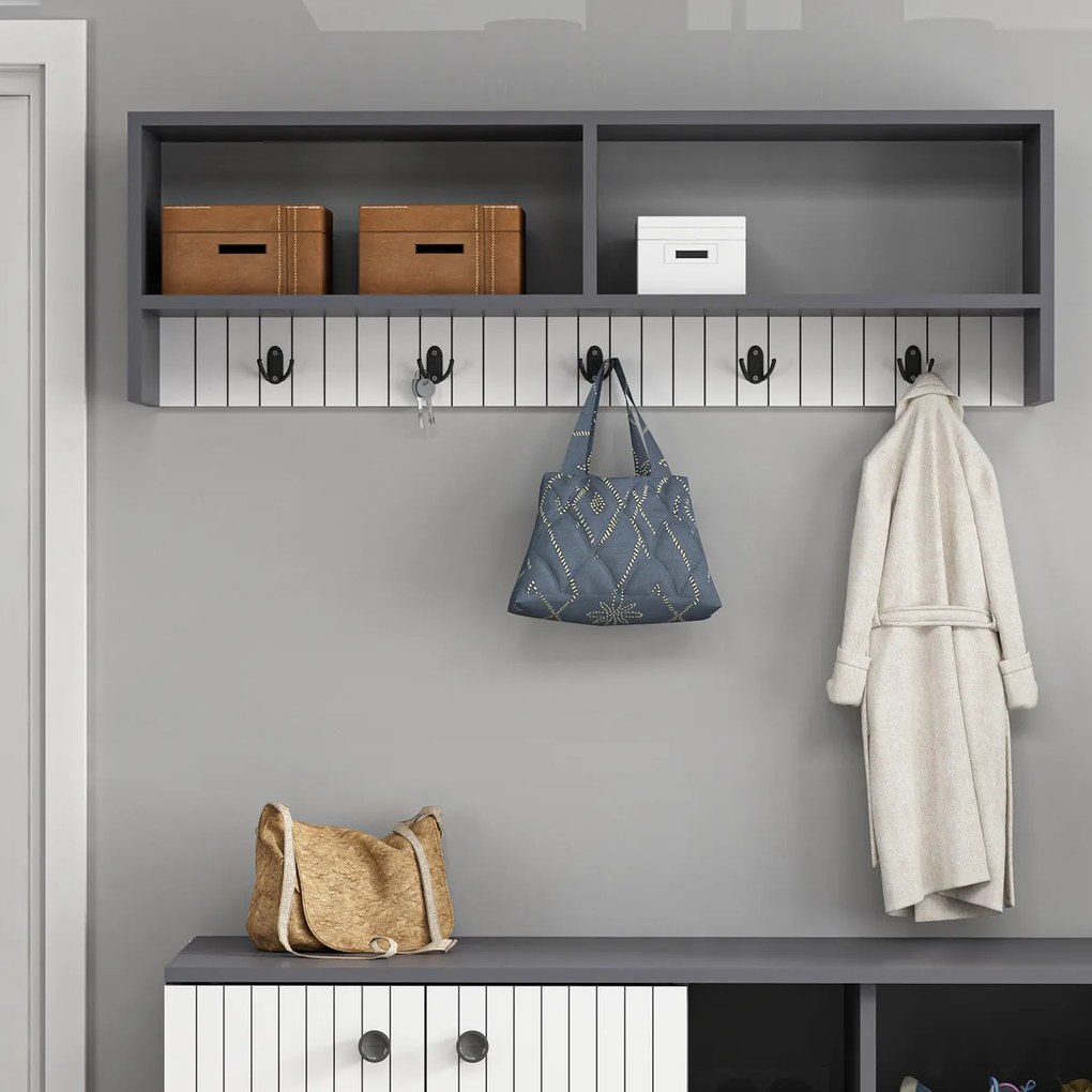 Cuier de perete Sarandon Anthracite White