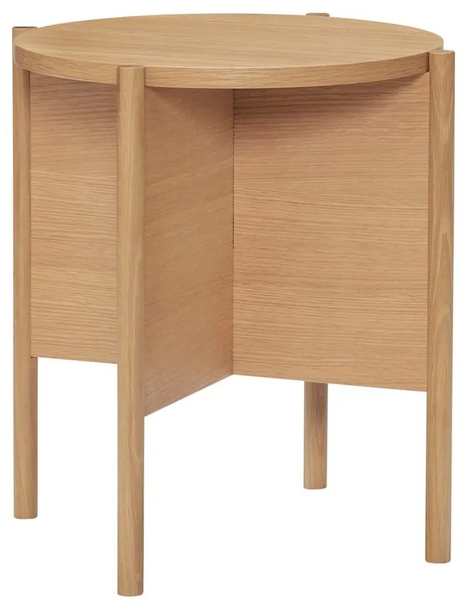 Măsuță auxiliară rotundă cu aspect de lemn de stejar ø 45 cm Heritage – Hübsch