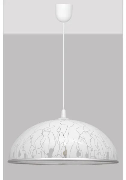 Lustră pe lanț CIRCLE 1xE27/15W/230V albă