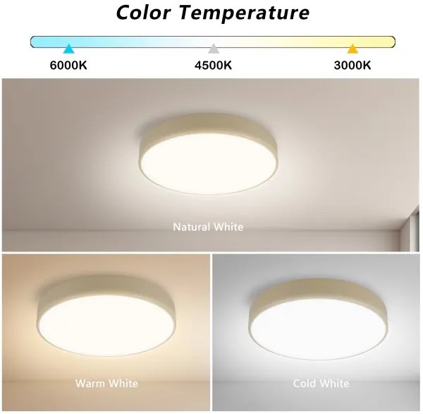 Brilagi - Plafonieră LED POOL, 36W, 230V, 3000/4000/6000K, diam. 30 cm, bej