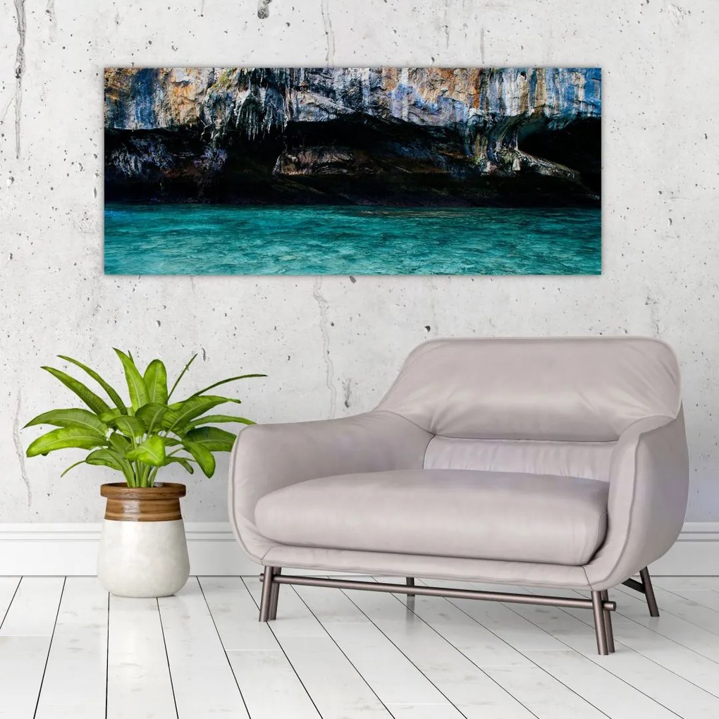 Tablou cu apă și stâci (120x50 cm)