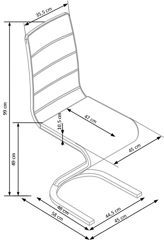 Scaun K194 piele ecologica negru