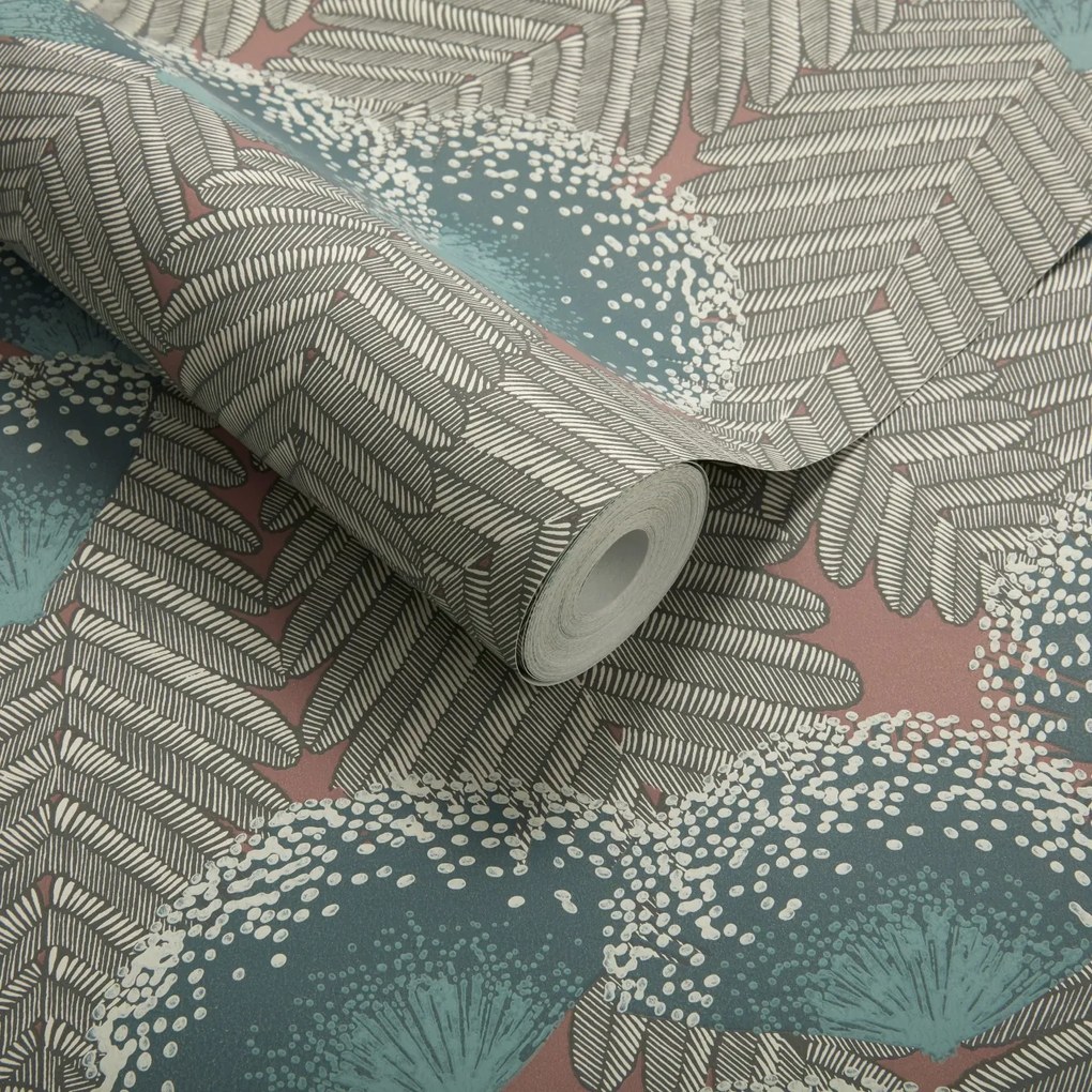 Tapet, Clarice, Cantaloupe Green Luxury Art Deco, 1838 Wallcoverings, 5.3mp / rola