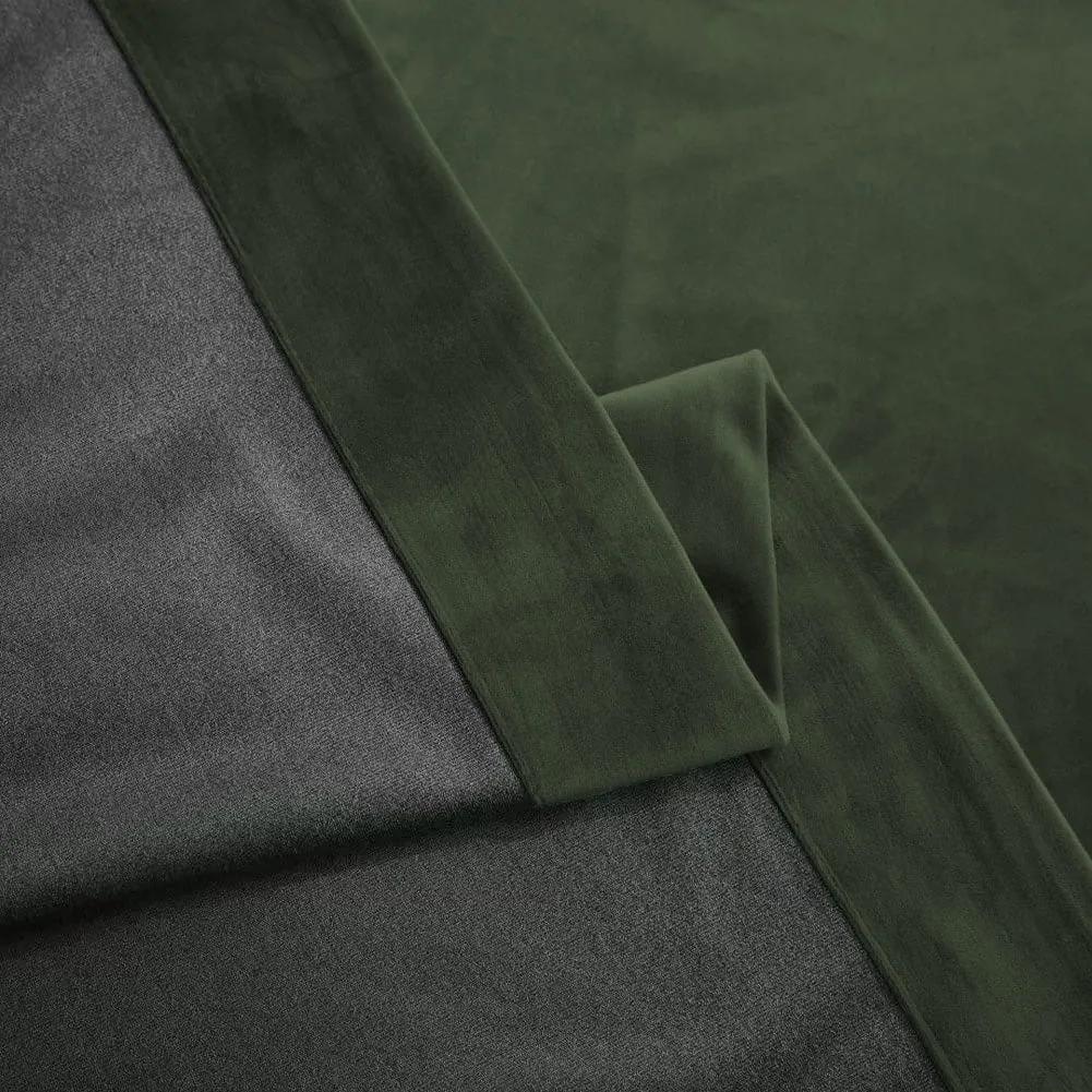 Set draperie din catifea blackout cu rejansa din bumbac tip fagure, Madison, densitate 700 g/ml, Kelp, 2 buc