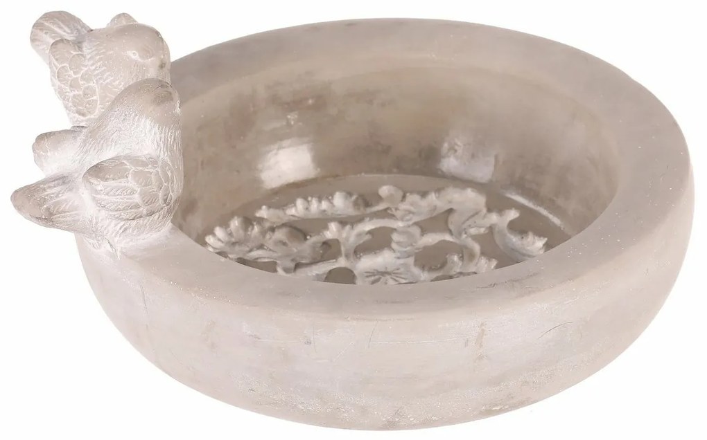 Alimentator pentru păsări din beton Cerc, gri , 25x 22 x 12 cm