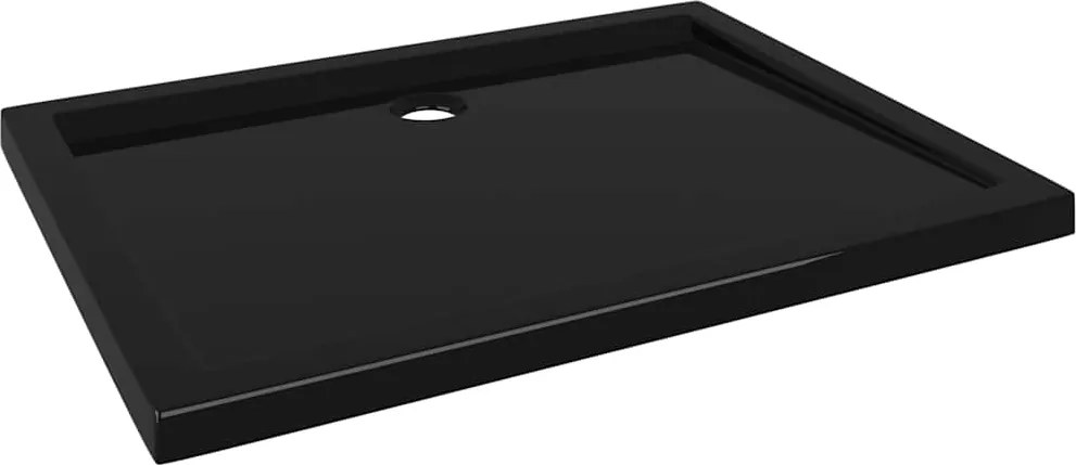 vidaXL Cădiță de duș dreptunghiulară din ABS, neagră, 70x90 cm