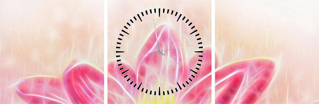Tablou - Floare de lotus (cu ceas) (90x30 cm)