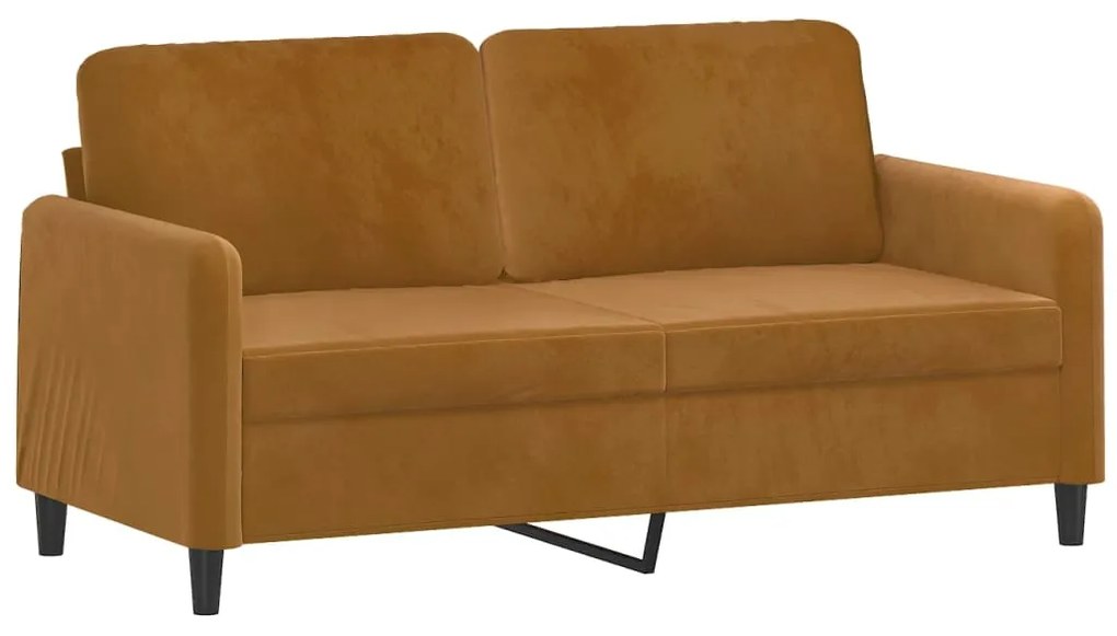 349050 vidaXL Canapea cu 2 locuri, maro, 140 cm, catifea