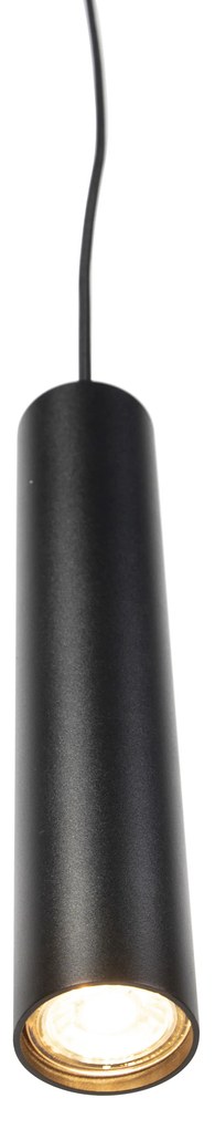 Set de 2 lămpi suspendate de design negru - Tuba Small