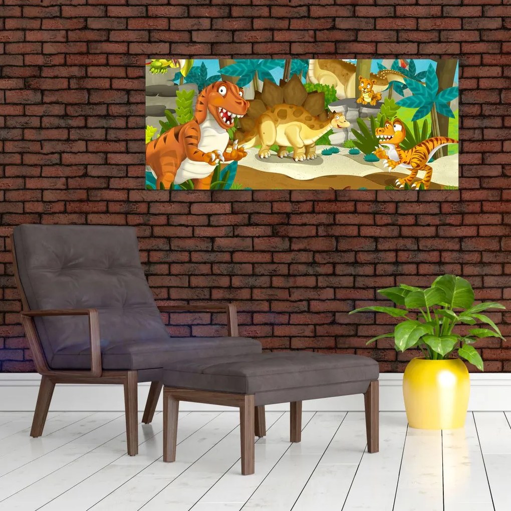 Tablou - Dinozaurii (120x50 cm)