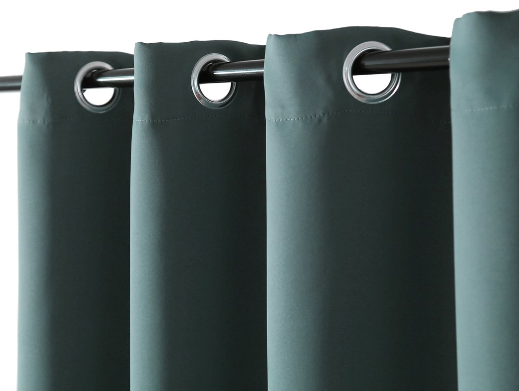 Draperie albastru-verde OXFORD 140x250 cm Agatat: Inele metalice