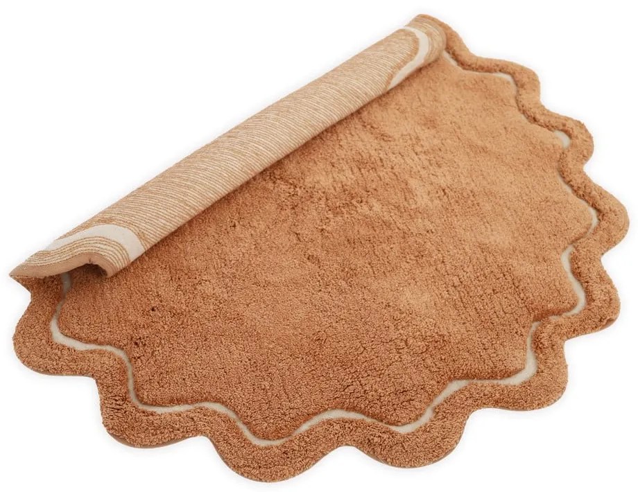 Covor cărămiziu lavabil țesut manual rotund din bumbac ø 110 cm Sweet April Toffee – Nattiot