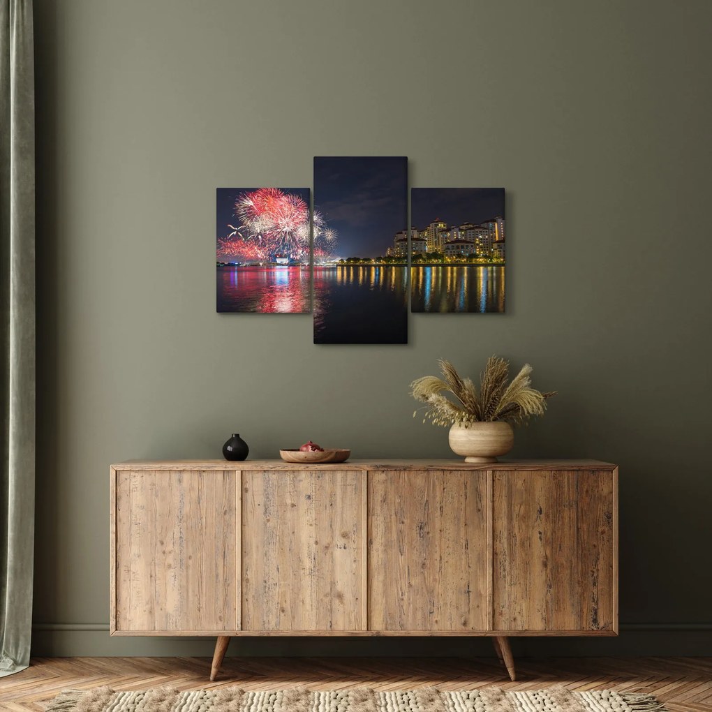 Tablou cu artificii in Singapur (90x60 cm)