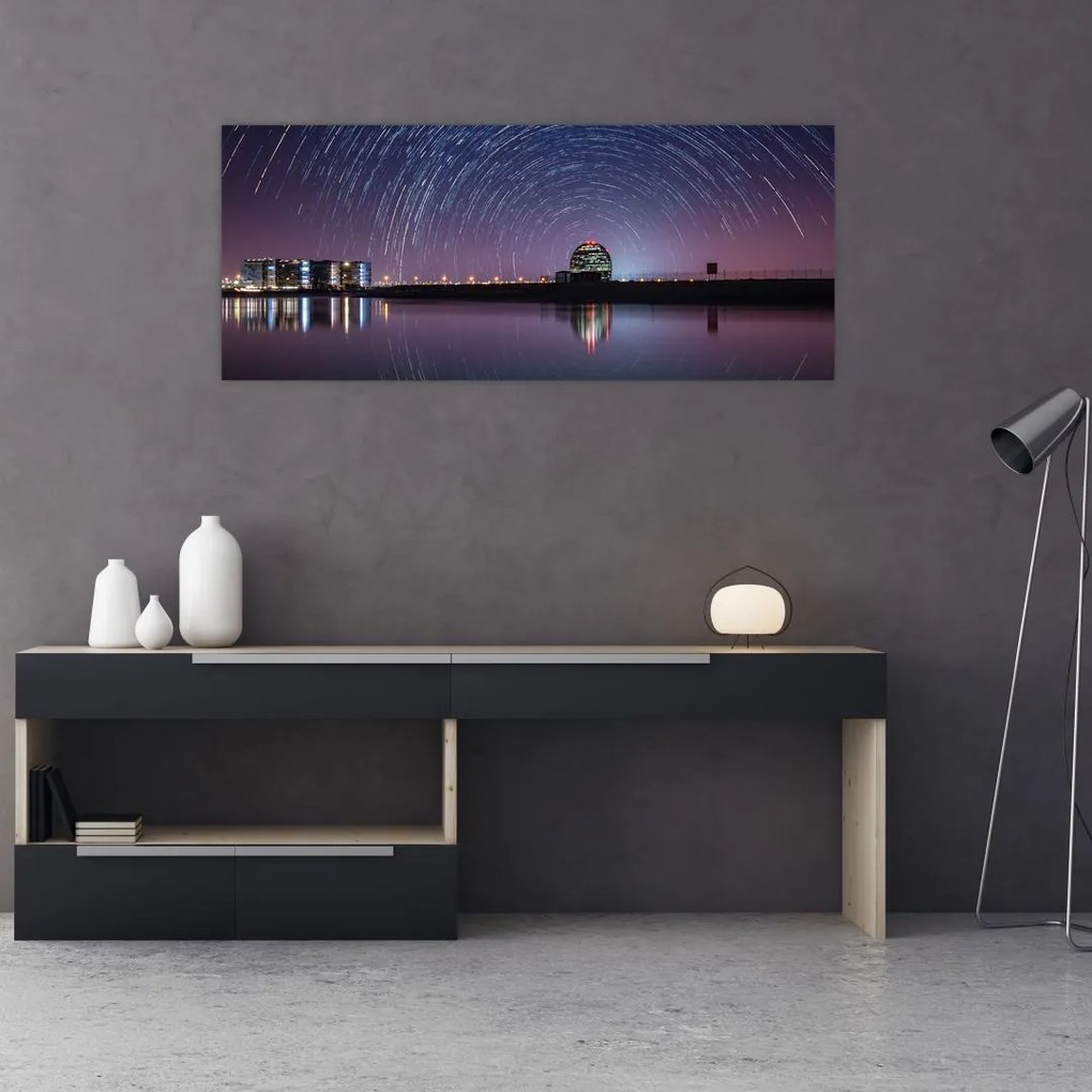 Tablou cu cerul nocturn și stele (120x50 cm)
