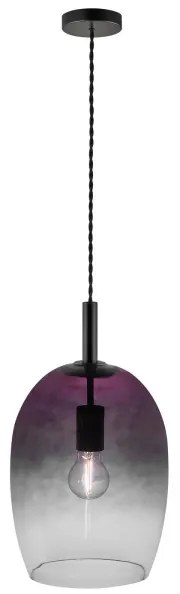 Nordlux UMA – pendul pe cablu, 1xE27/40W/230V, Ø 23 cm, negru/fumuriu