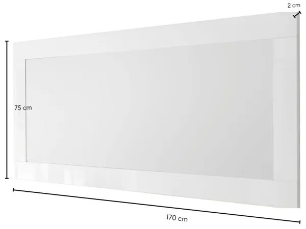 Oglindă FINERA, 75 x 170 cm, albă