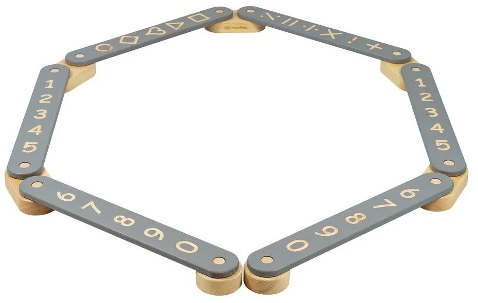 Cale senzorială gri din lemn de pin 10x408x5 cm Montessori – Meowbaby