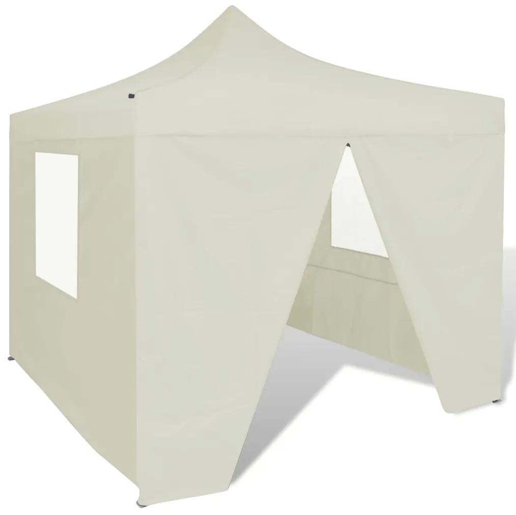 Cream foldable tent 3 x 3 m with 4 walls