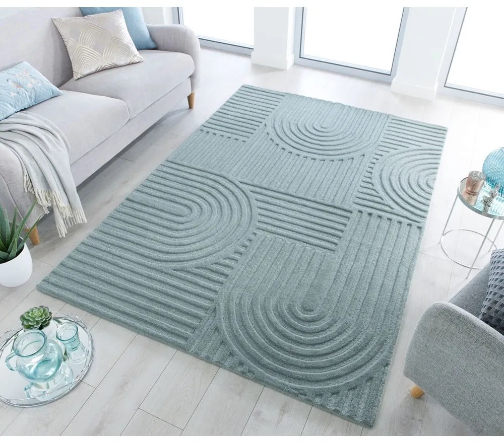 Covor turcoaz țesut manual din lână 200x290 cm Zen Garden – Flair Rugs