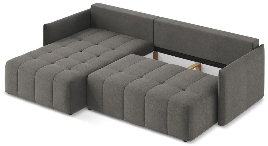 Colțar gri închis extensibil/cu spațiu de depozitare (cu colț pe partea stângă/cu șezlong) Moku – Makamii