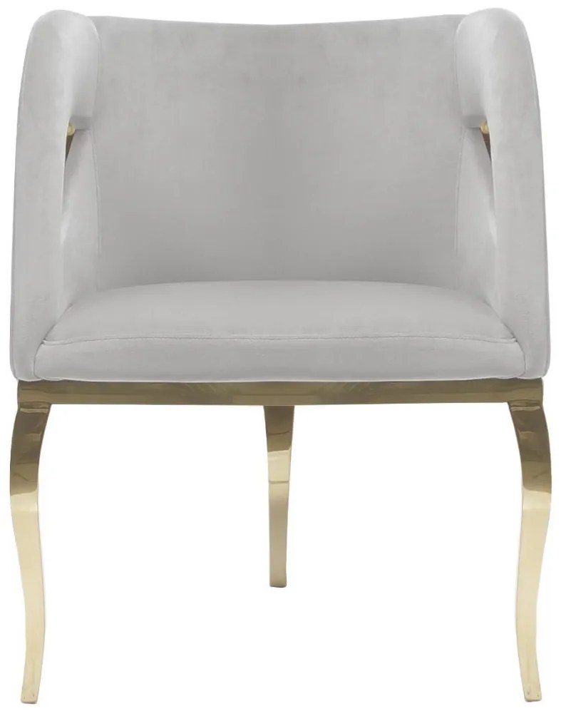 Fotoliu tapitat Morello gri/gold – H78 cm