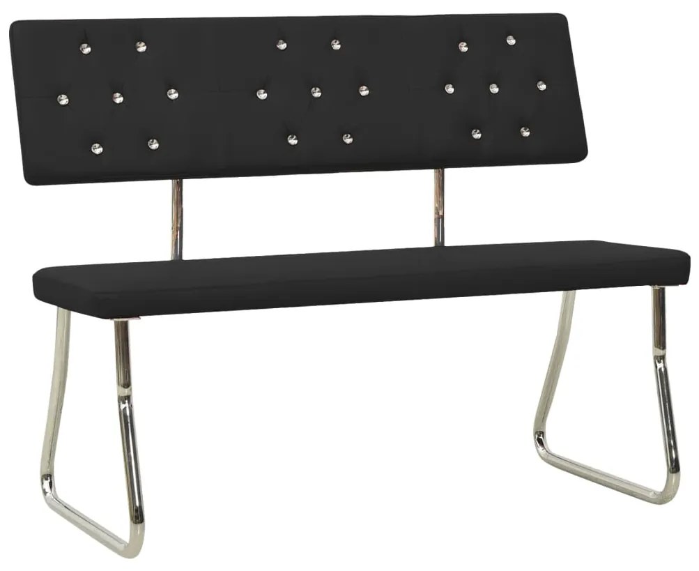 325855 vidaXL Bancă, negru, 110 cm, piele ecologică