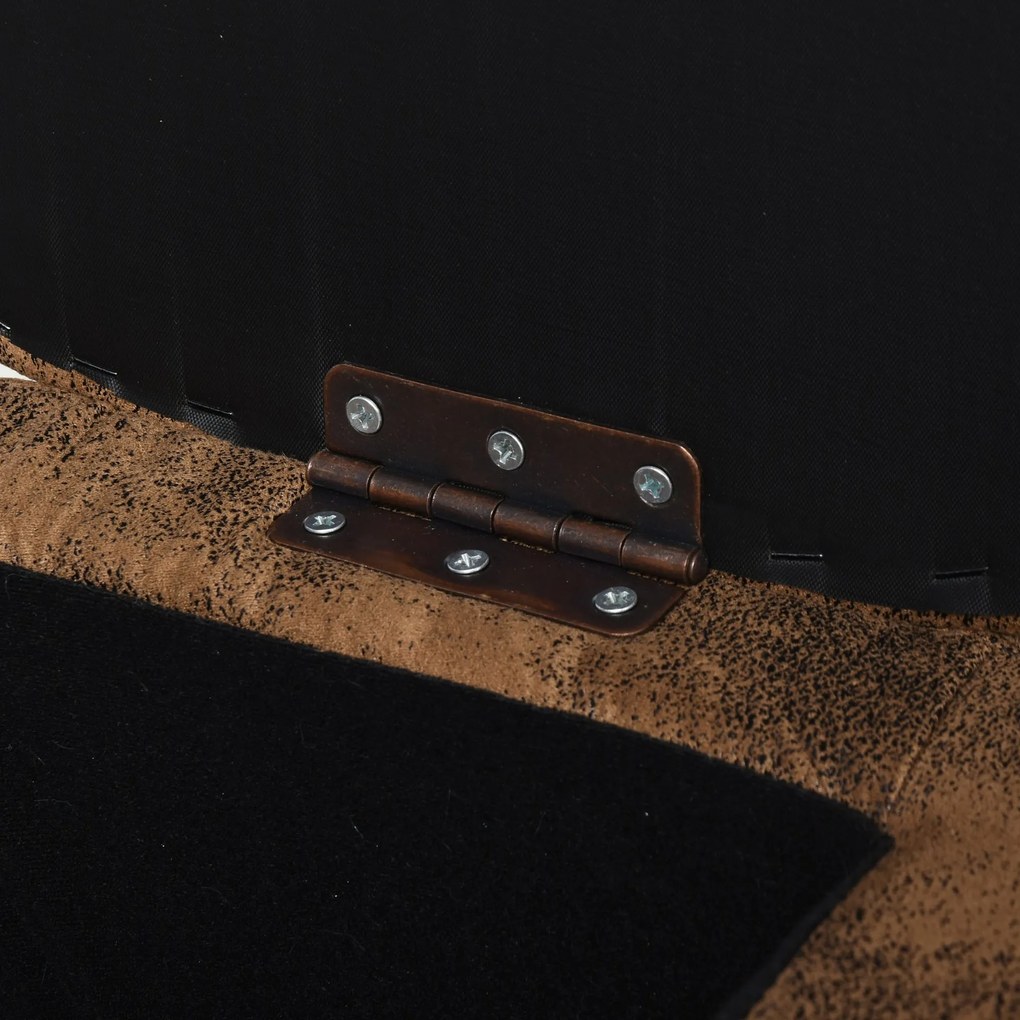 Puf Cutie in Forma de Bivol, Taburet Suport de Picioare cu Structura din Lemn si Sezut Capitonat, 62x35x36cm, Maro HOMCOM | Aosom RO