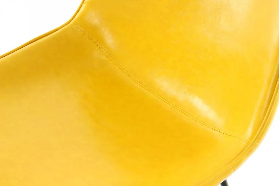 Set 2 scaune piele artificiala Cora galbene