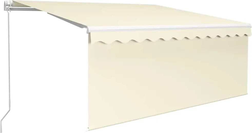 vidaXL Copertină retractabilă manual cu stor&LED, crem, 3x2,5 m