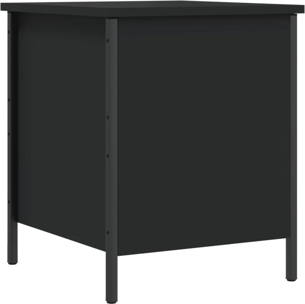 vidaXL Bancă de depozitare, negru, 40x42,5x50 cm, lemn prelucrat