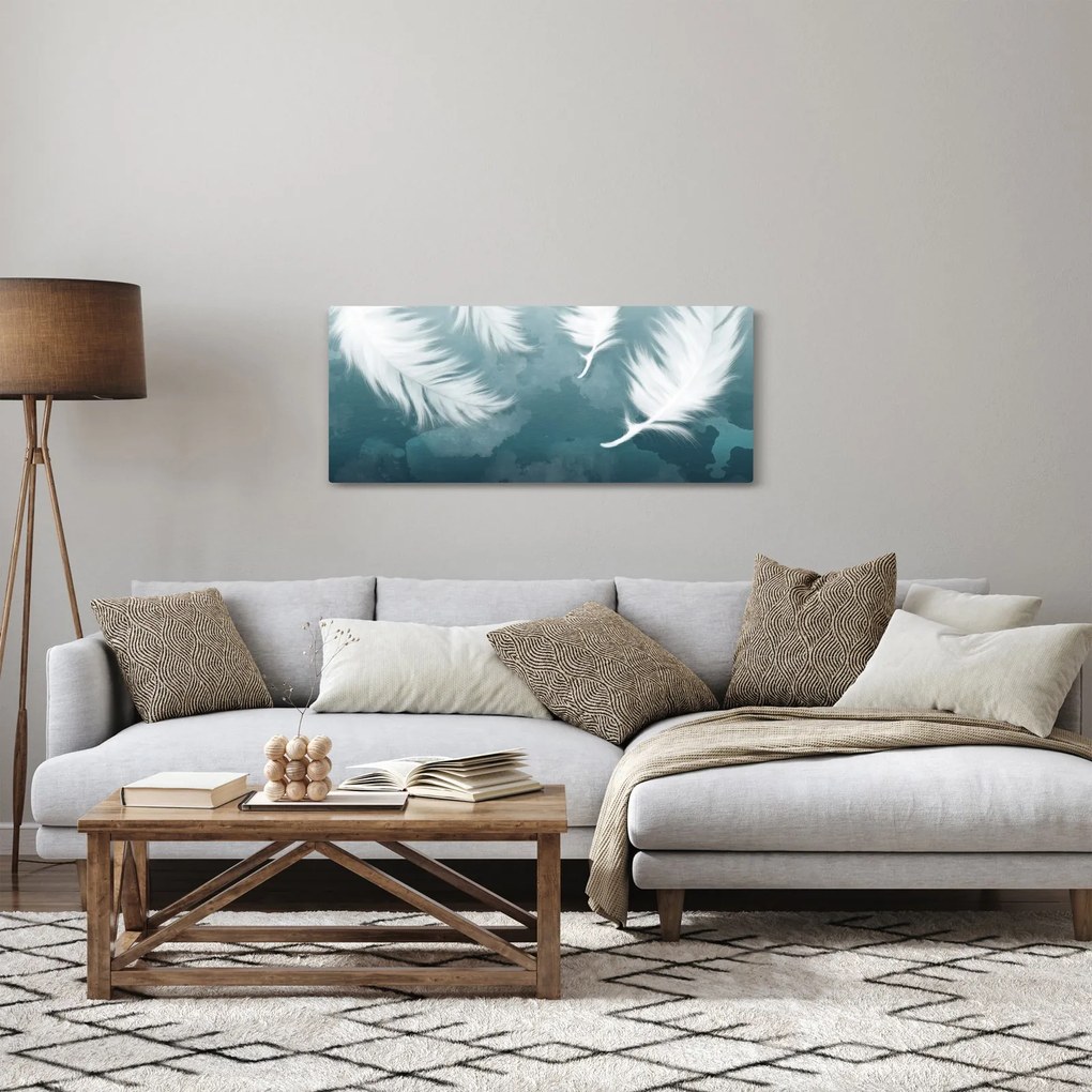Tablou - Pene albe (120x50 cm)