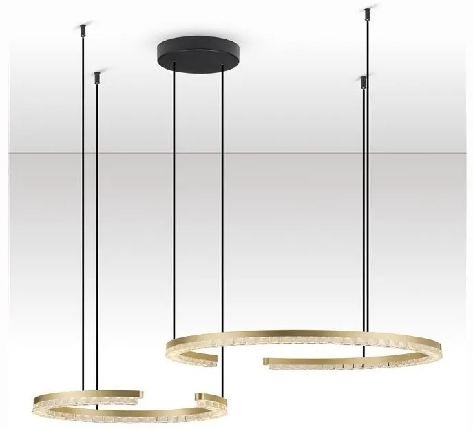 Lustra circulara aluminiu auriu GREAMY D-93cm