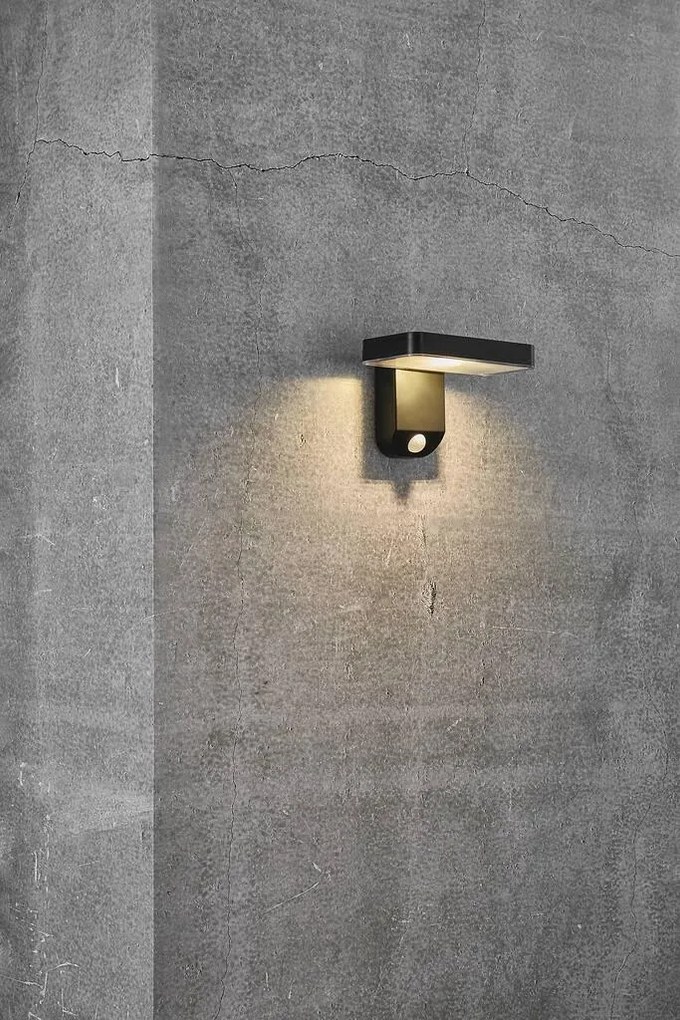 Aplica LED solara de perete, cu senzor de miscare, design modern, IP44 RICA SQUARE 2118161003 NL