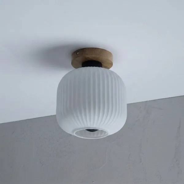 Plafonieră HARMA WOOD 1xE27/15W/230V stejar/alb Ø 20 cm