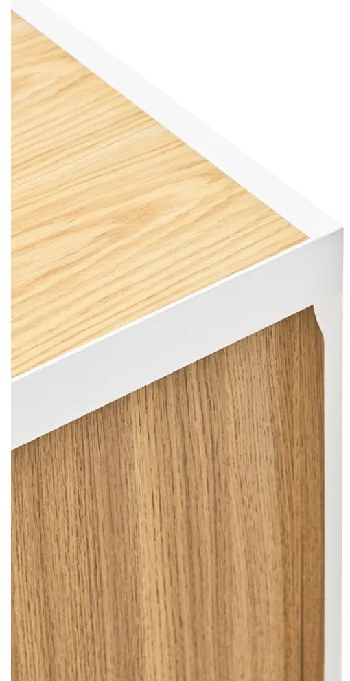 Comodă albă înaltă cu aspect de lemn de stejar 95x120 cm Arista – Teulat