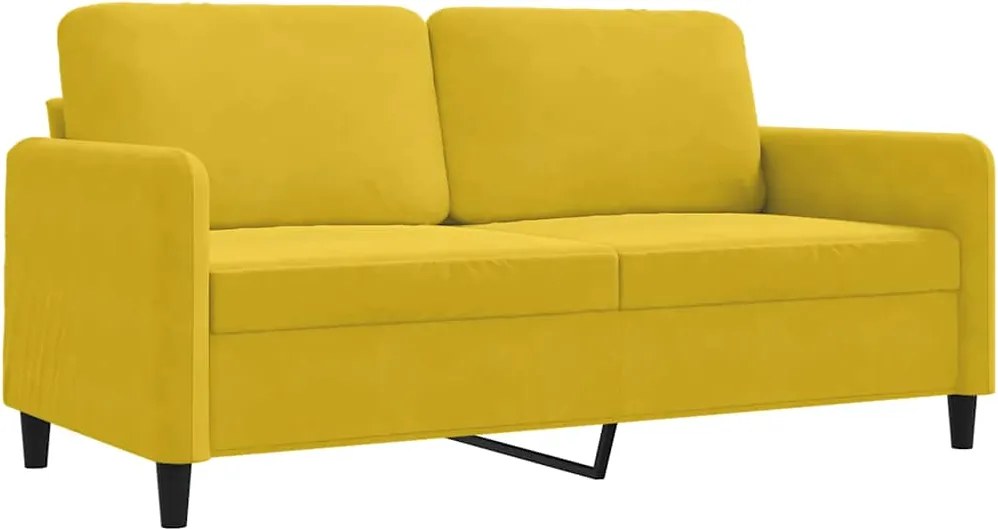vidaXL Canapea cu 2 locuri, galben, 140 cm, catifea