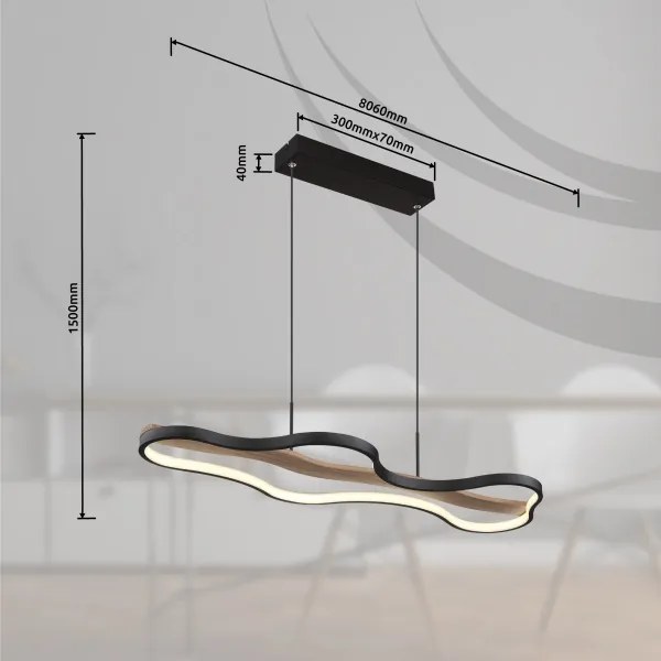 Lustră LED dimabilă pe cablu BEZZY LED/30W/230V Globo 67181H + telecomandă