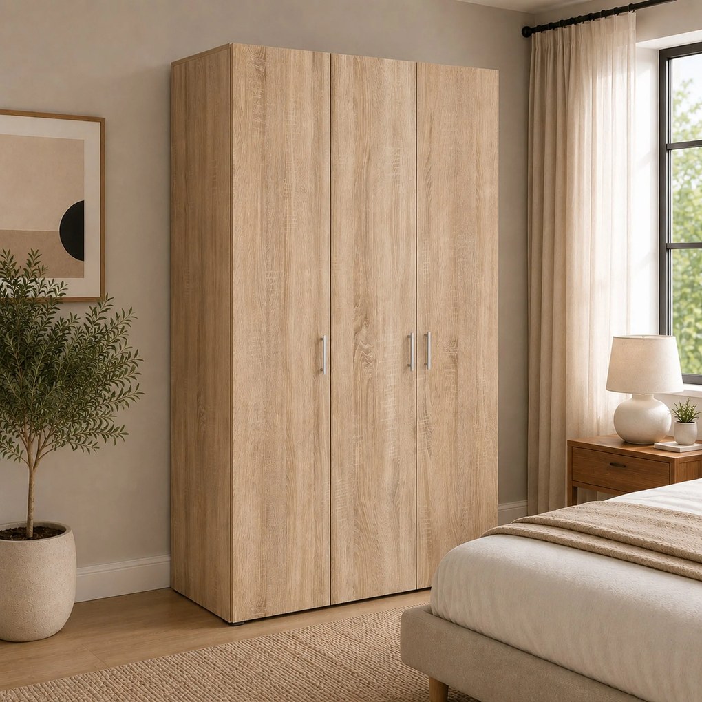 Dulap Nero, 3 Usi, Stejar Sonoma, 120 x 52 x 200 cm