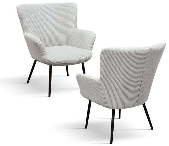 PAZZO DESIGN Fotoliu Titti Gri Deschis Set de 1, Tapițerie din Catifea | Aosom Romania