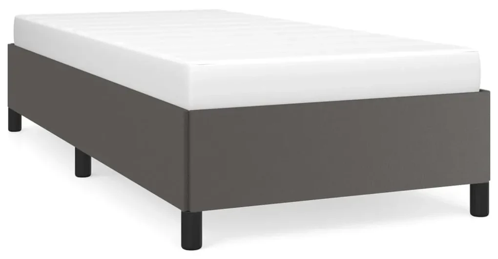347231 vidaXL Cadru de pat, gri, 90x200 cm, piele ecologică