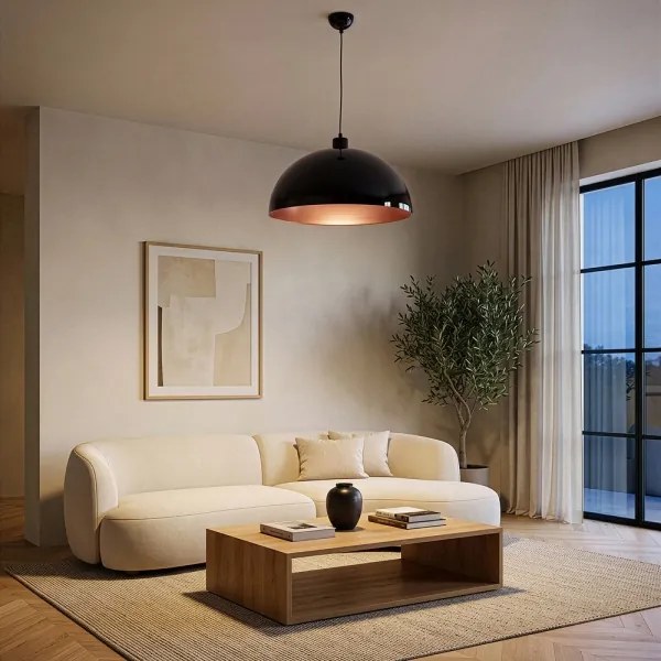Brilagi - Lustră LED suspendată pe cablu METALO 1xE27/40W/230V Ø 40 cm negru/cupru
