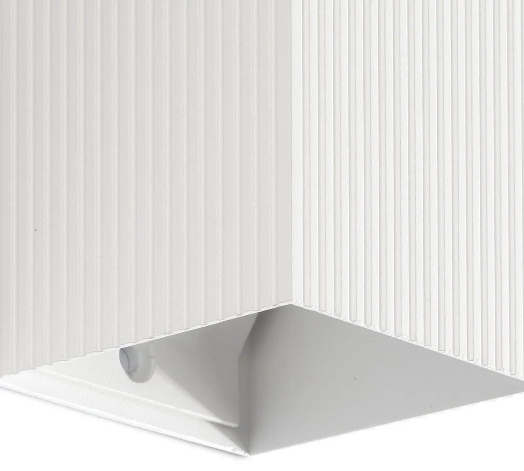 Aplica perete aluminiu striat alb, 1xGU10, LUNE square