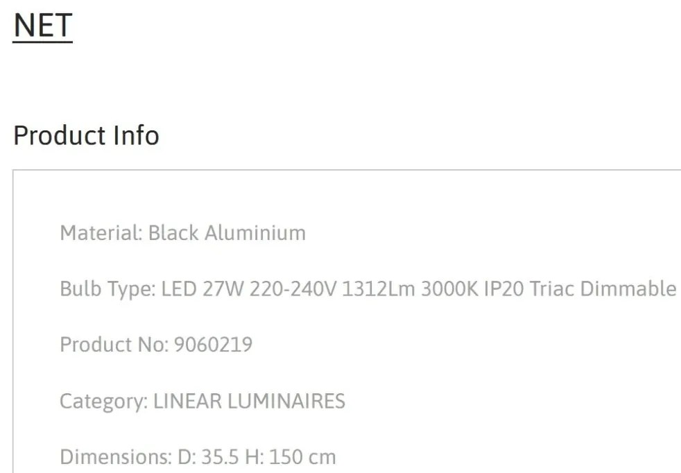 Lustra LED dimabila suspendata NET negru