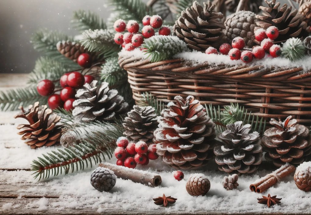 Fototapet - Coș de iarnă (147x102 cm)