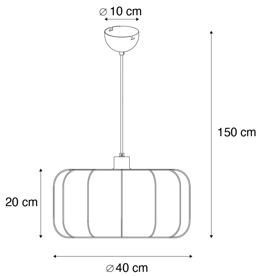 Lampă suspendată Japandi neagră cu alb 40cm - Madleine