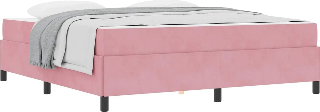 vidaXL Cadru de pat cu saltea Roz 180 x 200 cm țesătură