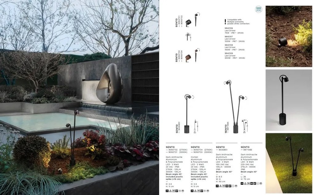 Proiector LED cu Tarus iluminat exterior IP65 SENTO 3000K corten